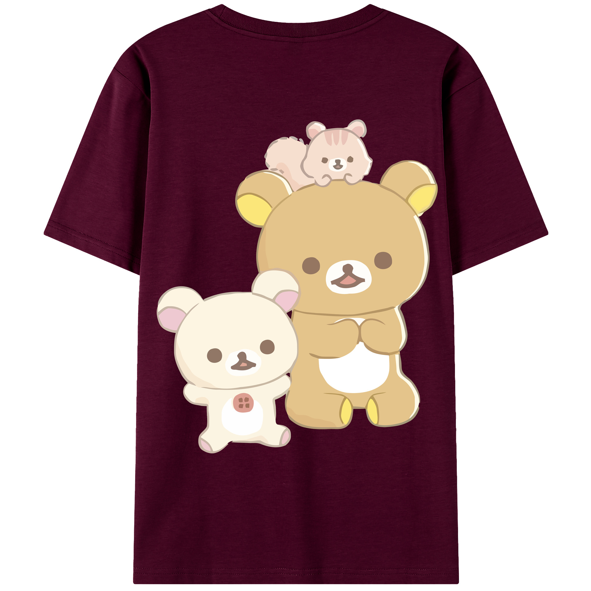 （画像用） リラックマ リラックマ キイロイトリ Rilakkuma Korilakkuma Kiiroitori レディース半袖Tシャツ(バックプリント)